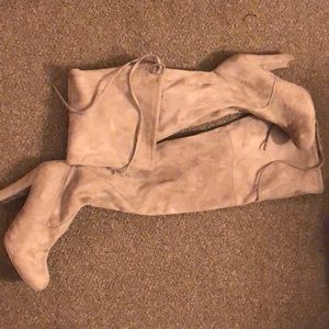 Tan Knee High Heel Boots